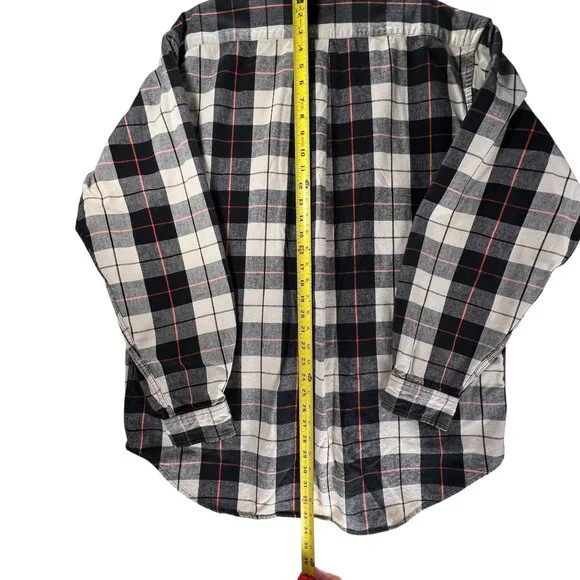Ralph Lauren Polo Jeans Co XL Plaid Button-Up Shirt XL Long Sleeve Black Orange - Picture 11 of 12